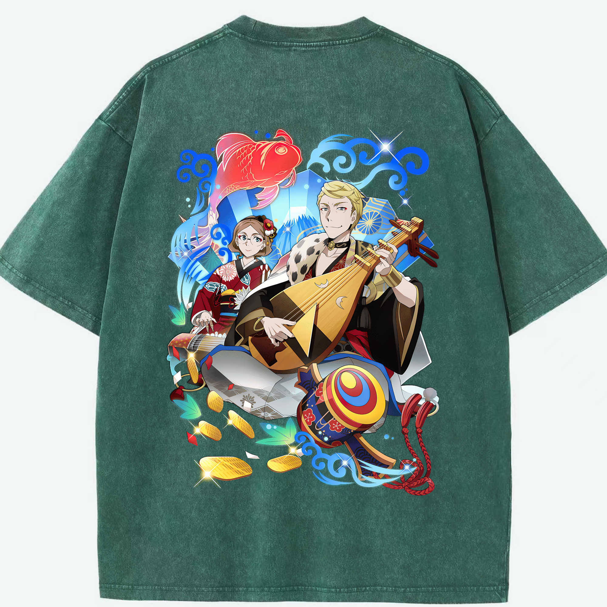 （画像用） 文豪ストレイドッグス Bungo Stray Dogs 綿100% ヴィンテージ風 半袖Tシャツ（背面プリント）